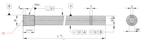 Перегородки прямые с метрической резьбой и пробкой BB, схема