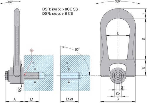 Двойное поворотное кольцо DSR, схема