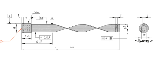 Перегородки прямые с метрической резьбой и пробой BBS, схема
