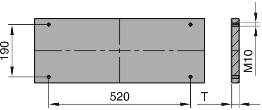 L55 Плита толкателей 346X596, схема