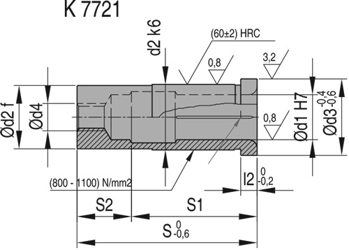 Комплект втулки и колонки K7721 + K7616 , схема